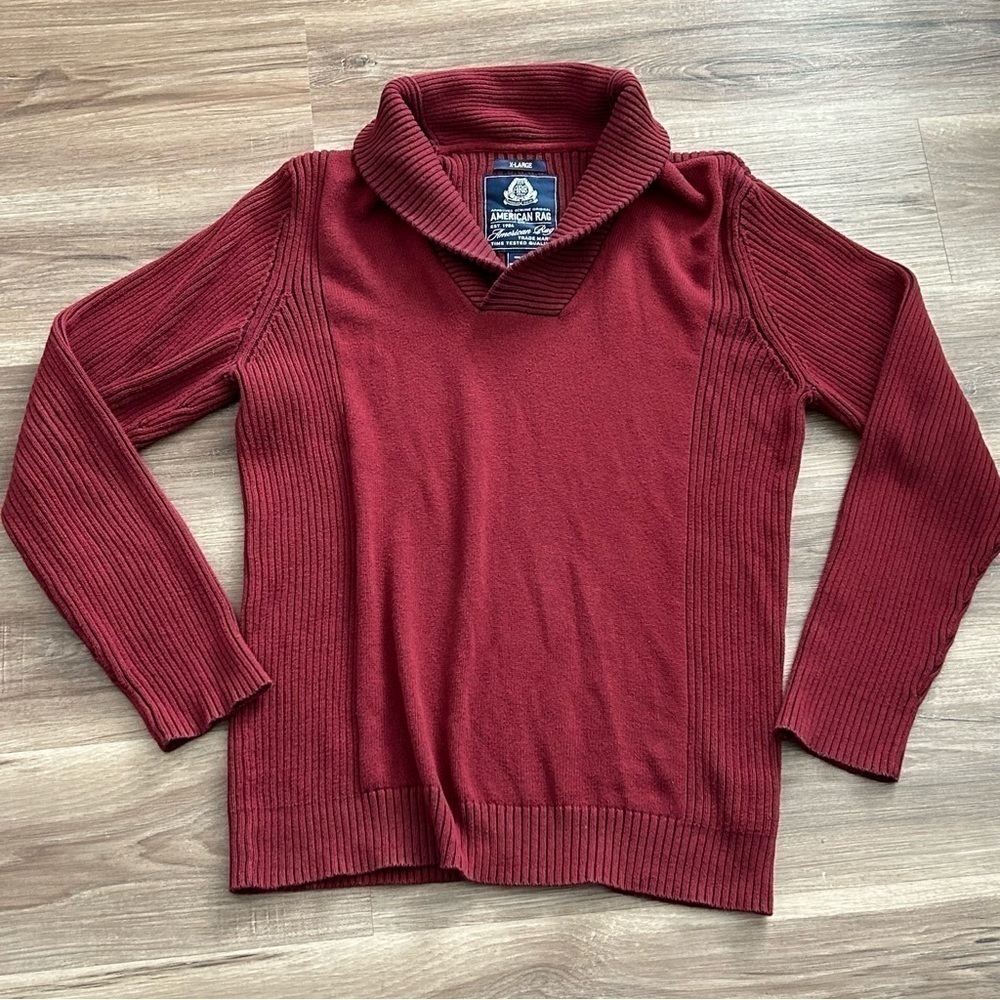 American Rag Burgundy Knit Sweater Men Sz XL